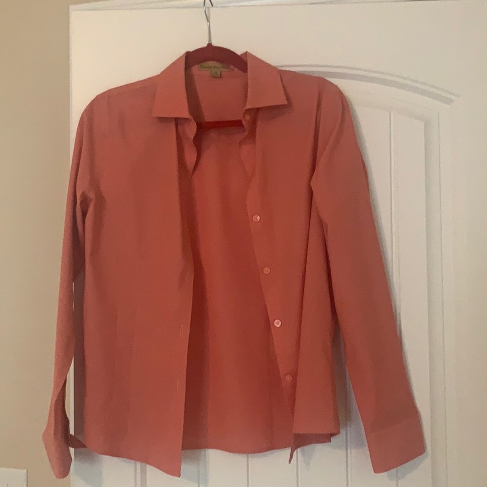 Peach colored button down